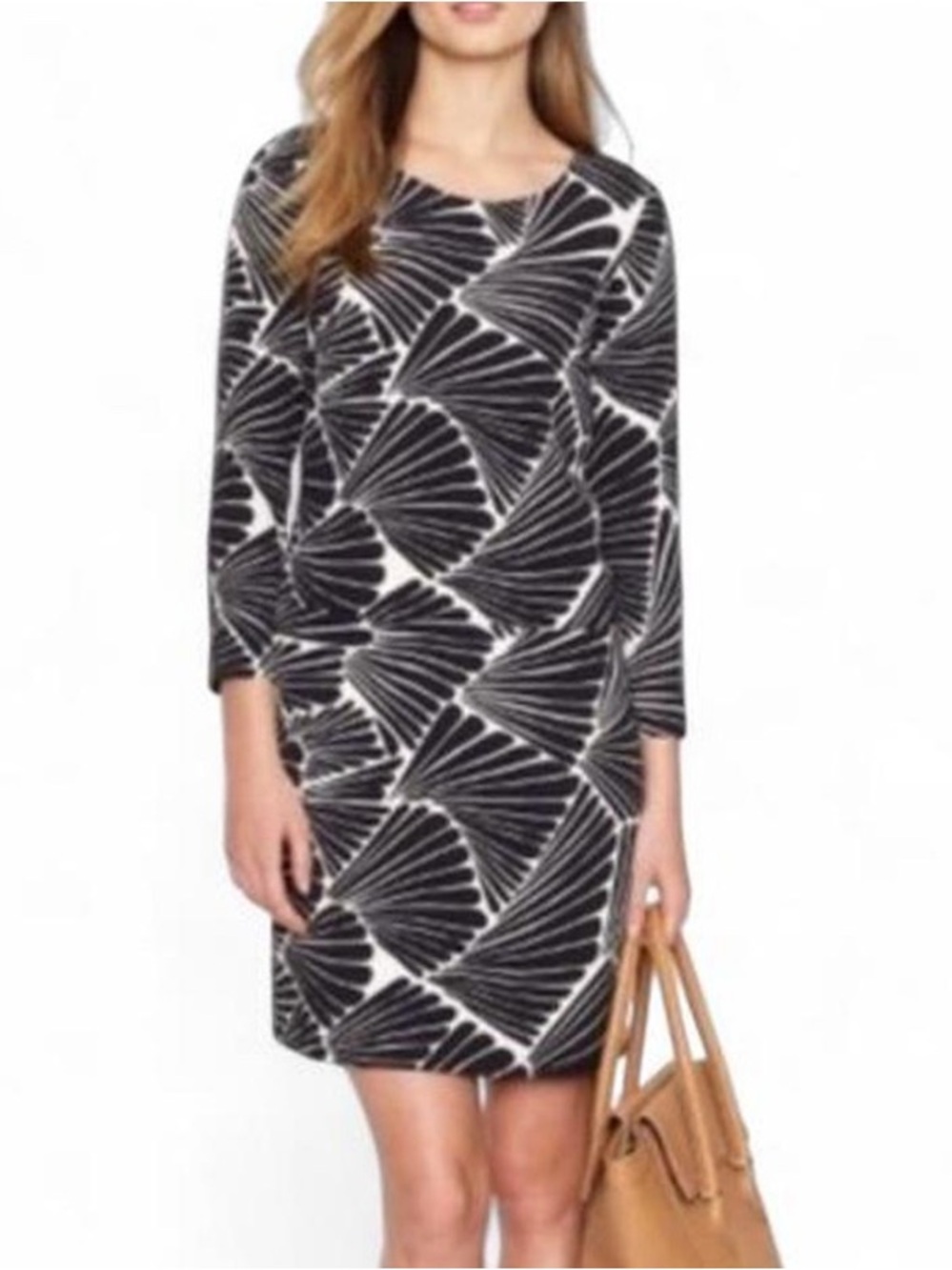 J. Crew Jules Shift Dress in Fanfare Print - Black & White - Size 6 - EUC